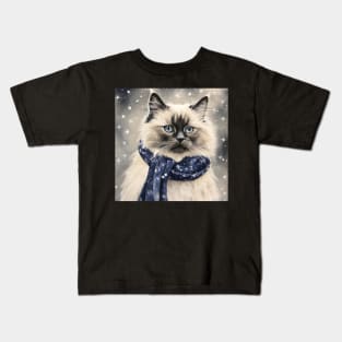 Birman Cat Painting Kids T-Shirt